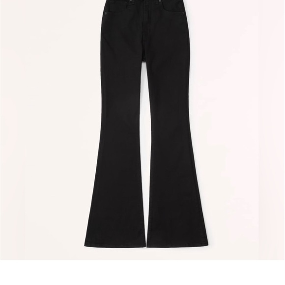 NWT Abercrombie & Fitch The Flare Ultra High Rise black jeans size 26 2 - Picture 4 of 11
